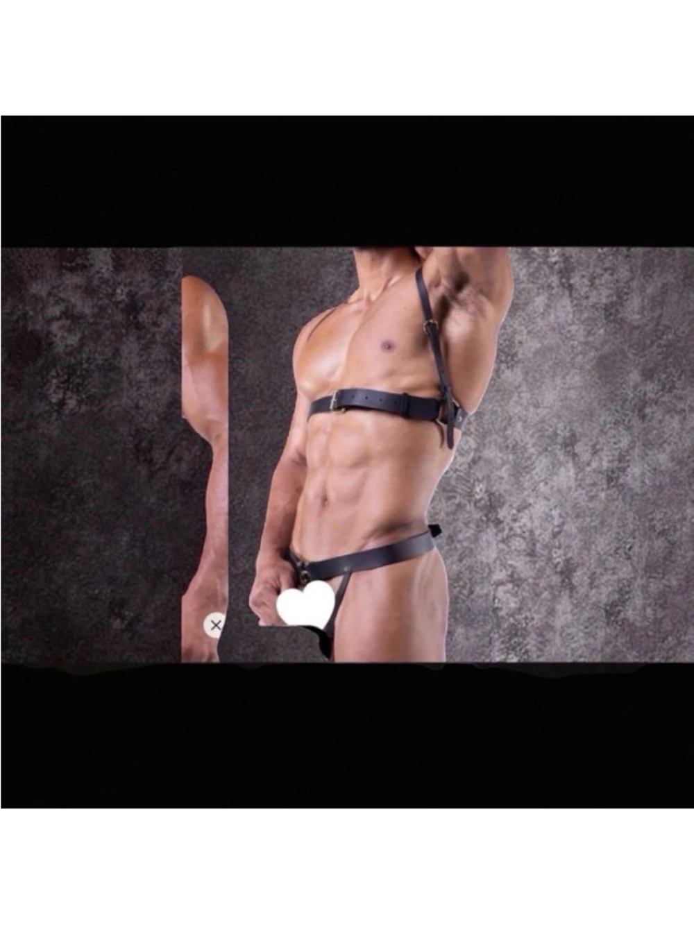 Black Leather Chest & Waist Harness for Men